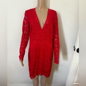 Bebe Red Lace Dress - XL - Never Used - No Tags